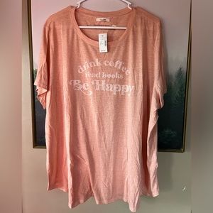 NWT maurices “drink coffee read books be happy” tee